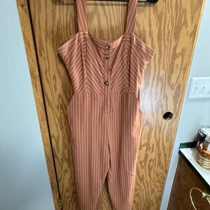 Promesa Terracotta Striped Jumpsuit